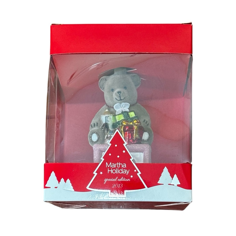 2013 Martha Holiday Special Edition ornament featuring a teddy bear pink block